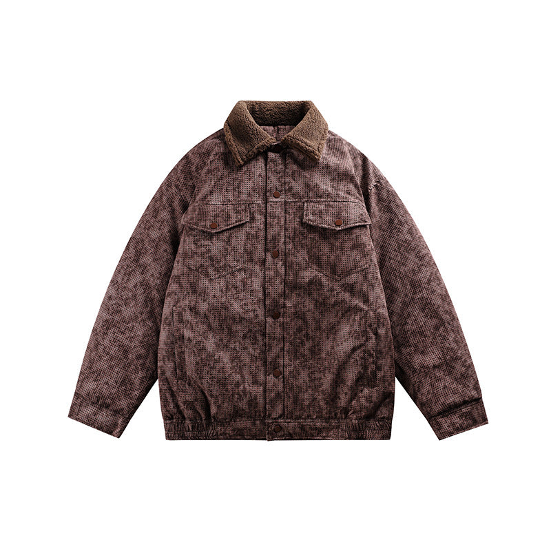 Non-hooded Multi-pocket Cotton-padded Casual Retro Baggy Coat