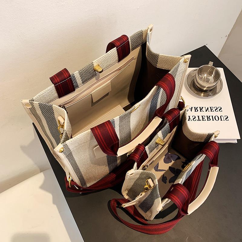 Ny Fashion Bærbar Tote Populær Stor Og Lille Retro Skuldertaske