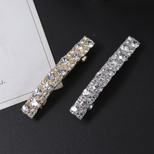European-style Diamond Shiny Rectangular Strip Barrettes