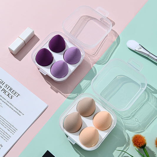 Egg Box Beauty Egg 4 Pcs Transparent Storage Box Water Drop Jelly Puff Gourd