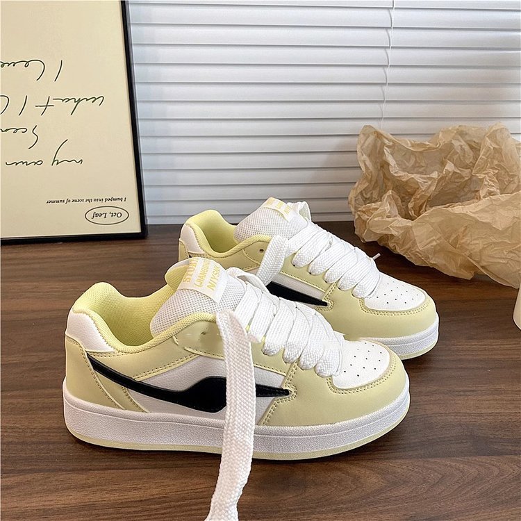 Dopamine Color Matching Classic Preppy Style Raise The Bottom Four Seasons Women's Board Shoes