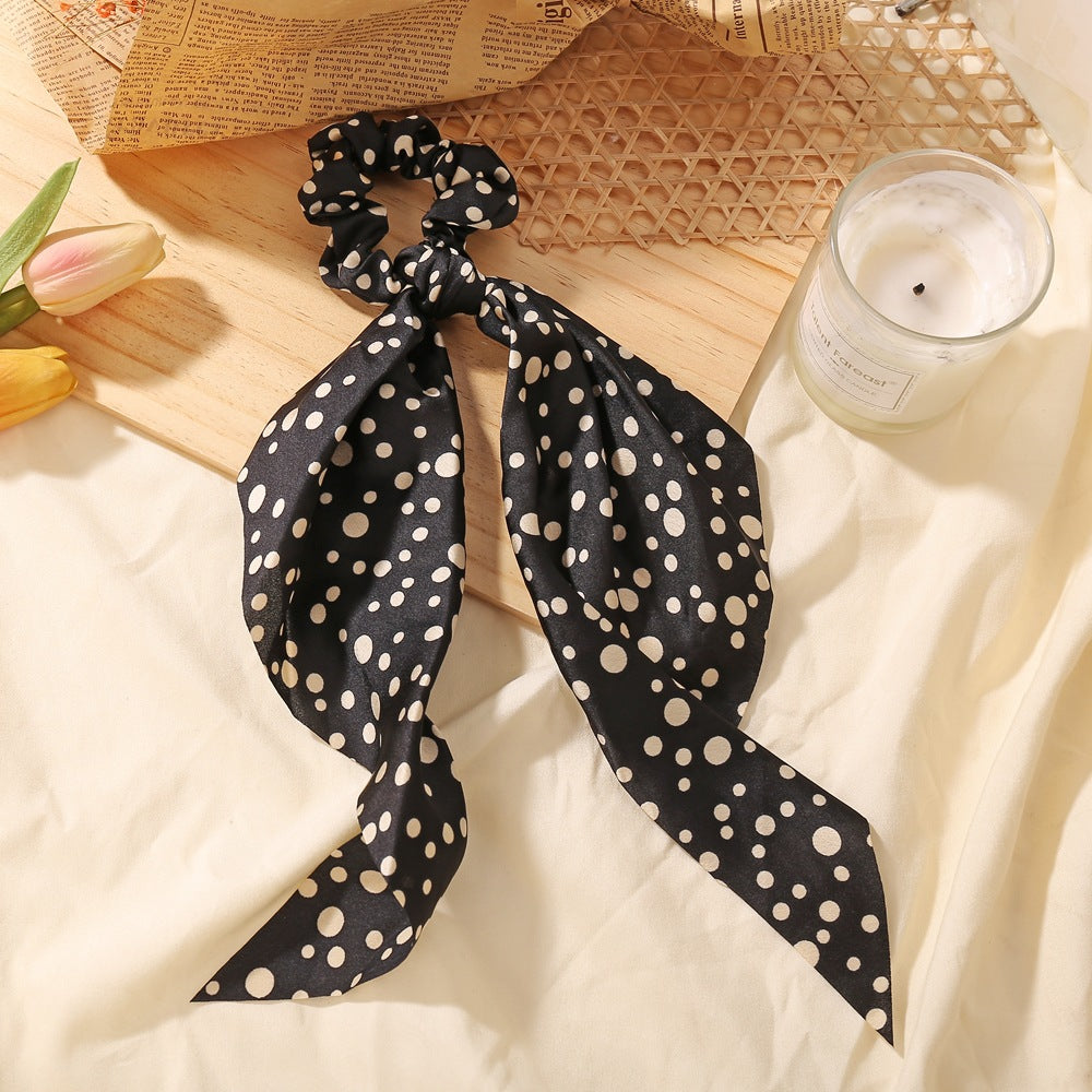 Small floral ponytail long streamer hair band