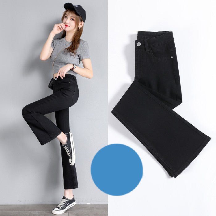High Waist Slimming Stretch Micro Flared Cropped Trousers Women's Long Trousers