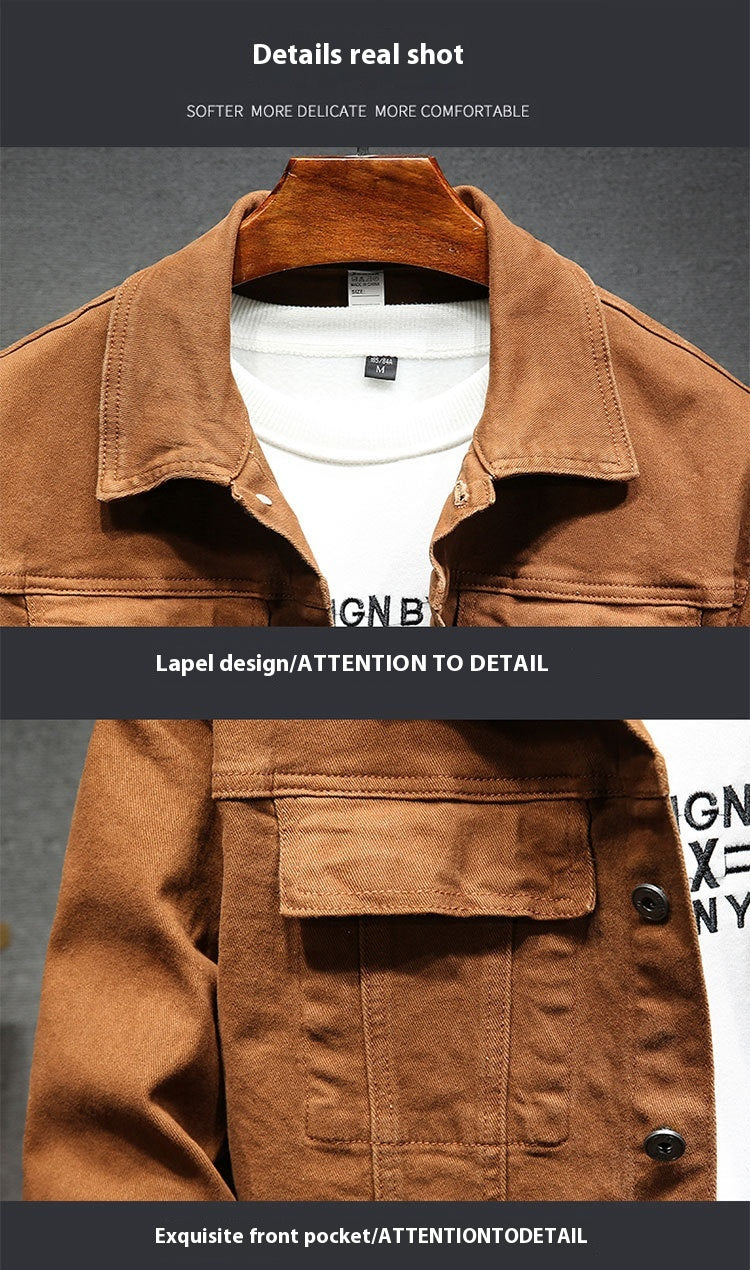 Handsome Korean Style Slim Fit Denim Coat For Men