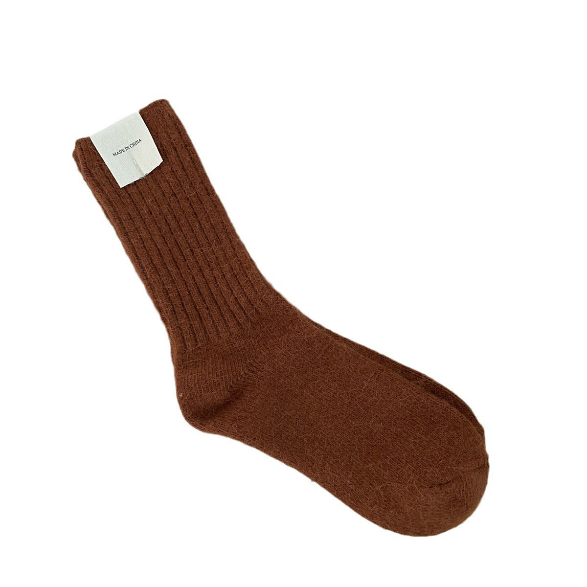 Solid-color Rabbit-fur Chunky Knit Thermal Socks