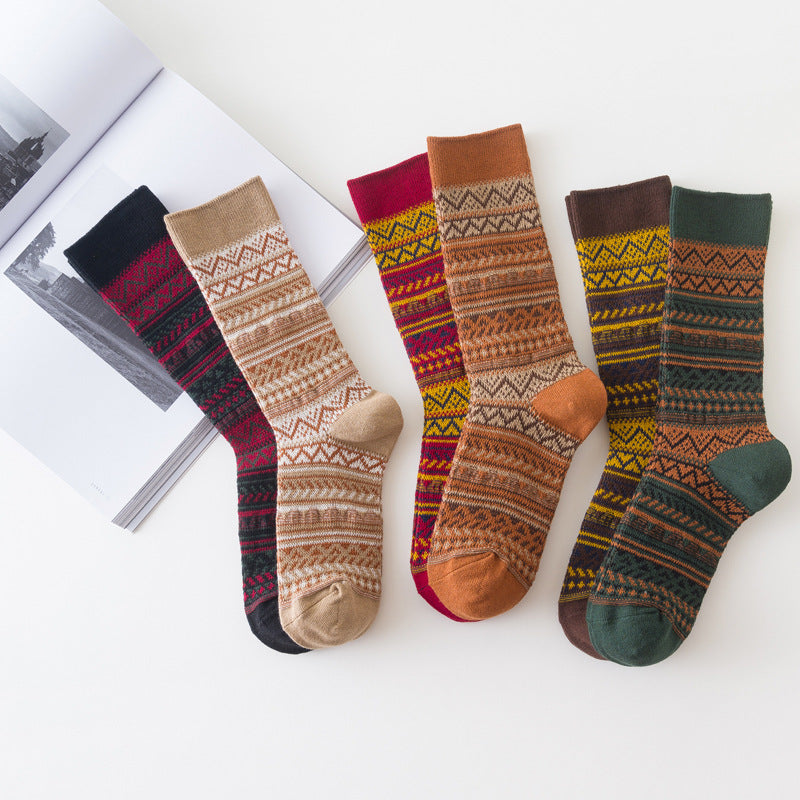 Women's Mid-calf Socks Retro Thickened Long Socks