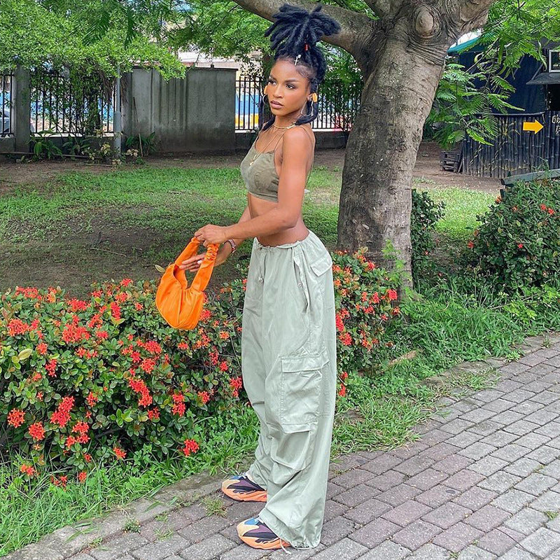 Casual Loose Low Waist Drawstring Trousers