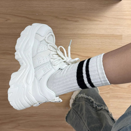 Raise The Bottom Dad Shoes Women's Breathable Net Cloth Casual Shoes  8cm