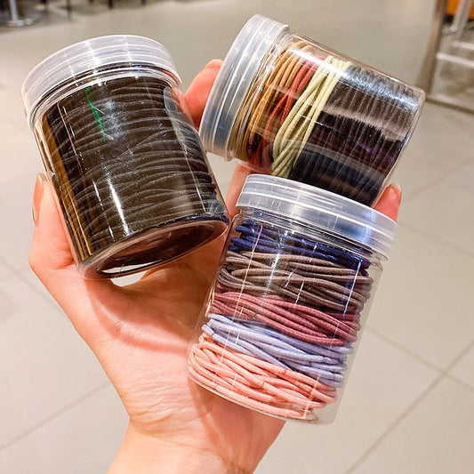 Factory Direct Sales Korean Candy Small Rubber Band High Elastic Leather Case Basic Hair Ring Rubber Band Simple Tie-up Hair Head Rope