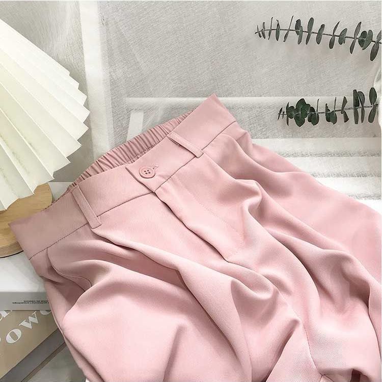 Suit Pants Women's Thin Style High Waist Wide Leg Pants Loose Straight Nine Points West Pants