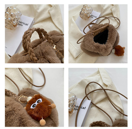 Women's Fashion Versatile Autumn And Winter Wool Bag