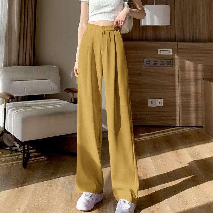 Suit Straight-leg Pants Women's Mid-waist Drape