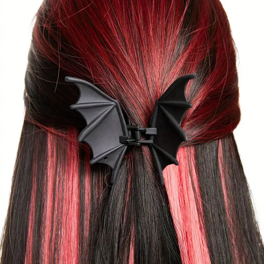 Matte Black Bat Barrettes Female
