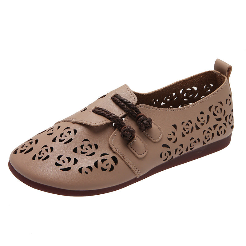 Summer Retro Round Toe Ethnic Style Chinese Frog Mom Shoes