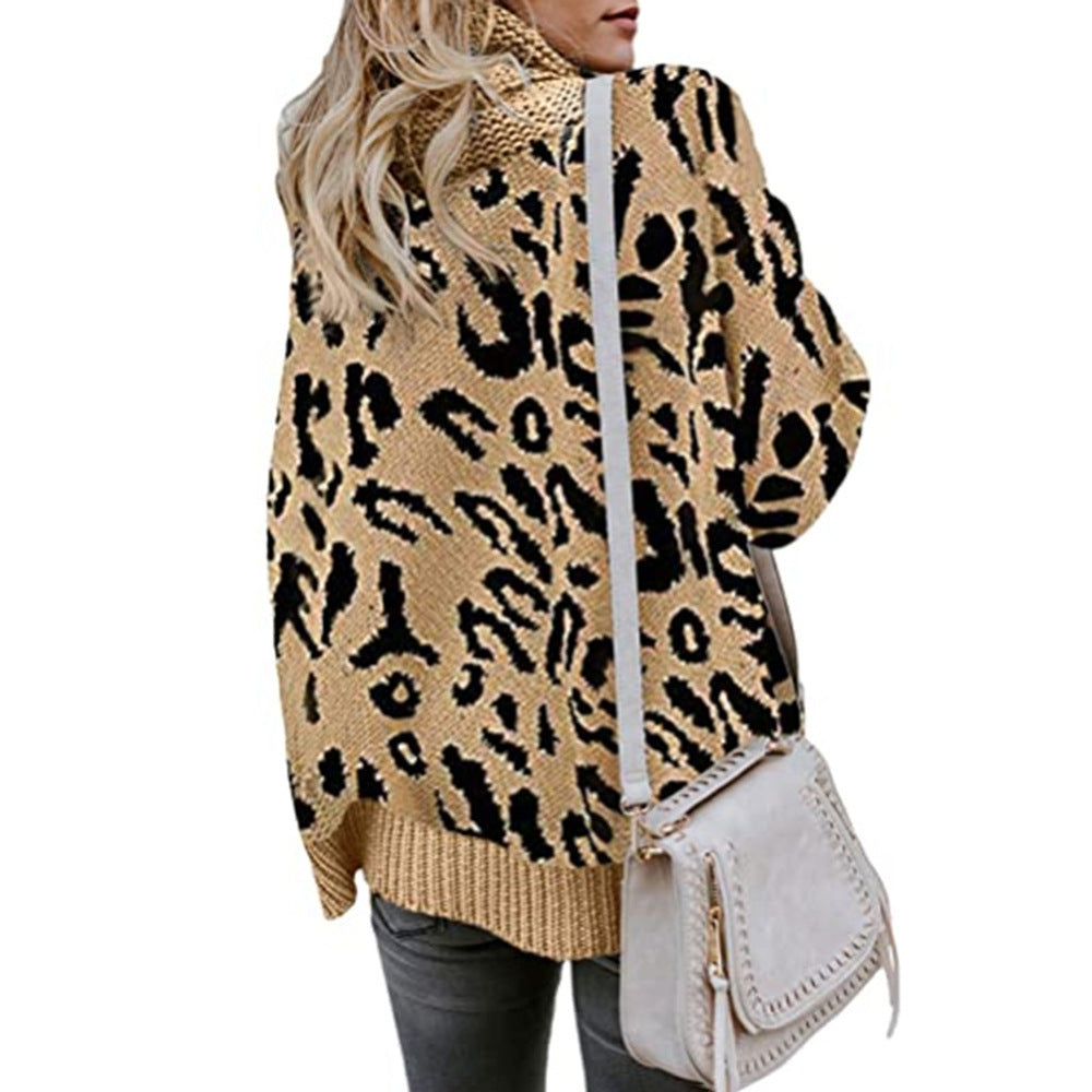 Womens Casual Split-Neck Knitted Sweater With Double Collar