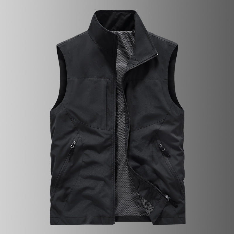 Men's Casual Stand Collar Printed Vest