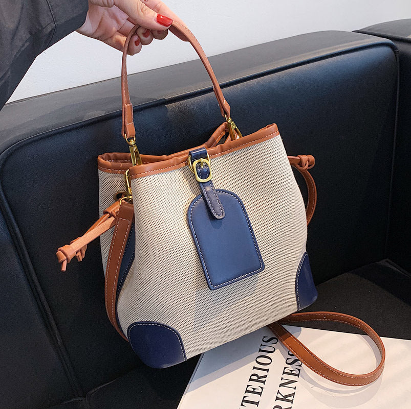 Female Casual New Brand Portable Bucket Bag Canvas