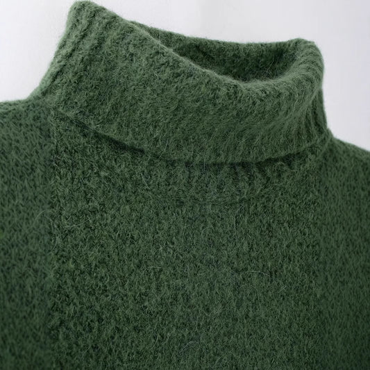 Winter New Graceful And Fashionable High Lapel Long Sleeve Pullover Sweater