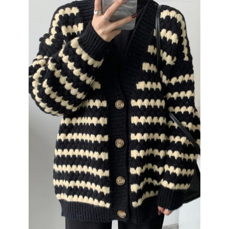 Women's Knitted Cardigan Loose And Slim To Cover Belly