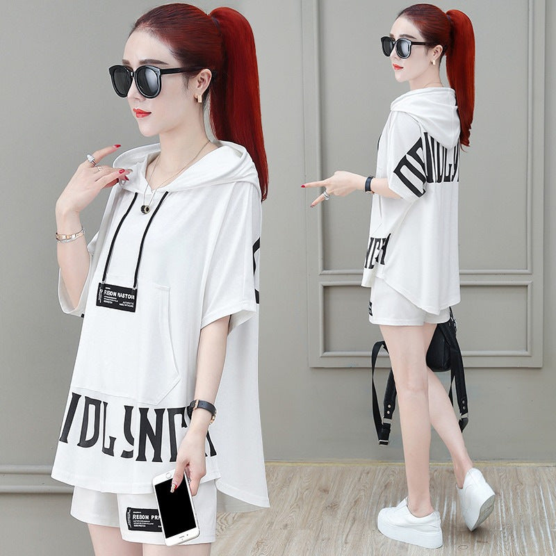 Summer Fashion Stylish Hoodie And Shorts Two-piece Set