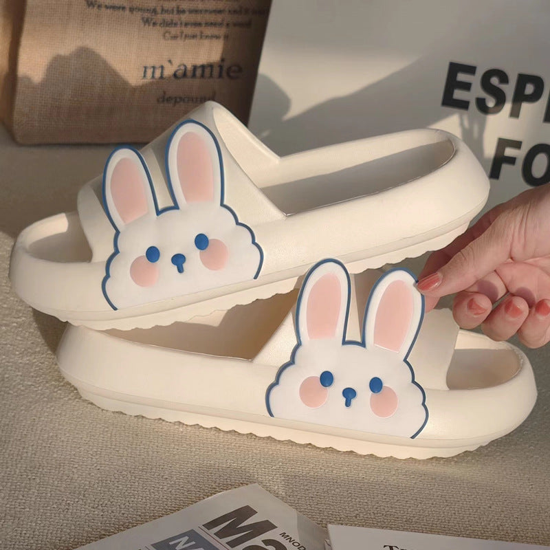 Female Cute Rabbit Girl Heart Ins Wind Soft Bottom Home Sandals