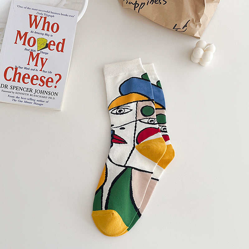 Boneless Suture Abstract Lines Tube Socks