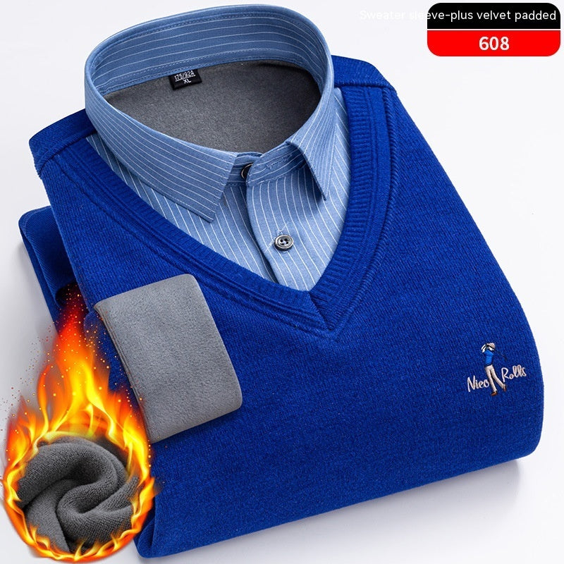 Men's Knitted False Two Pieces Warm