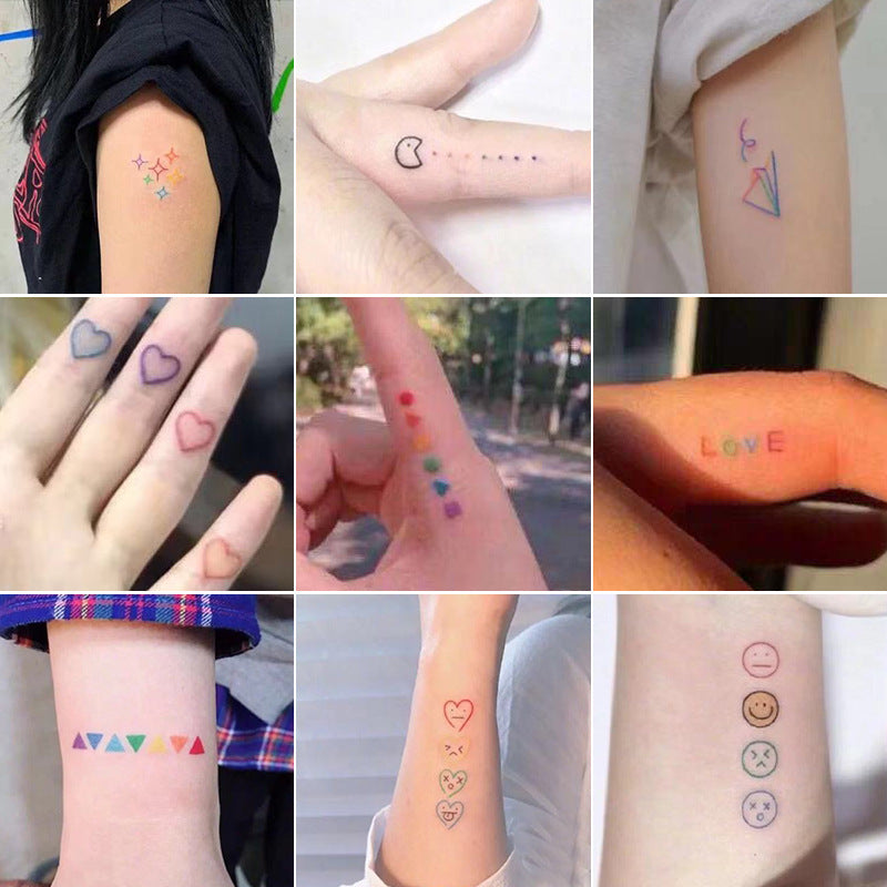 Bracelet Colorful Line Smiley Face Tattoo Stickers