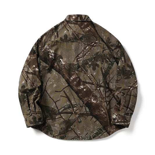 Loose Long Sleeve Men's Camouflage Shirt