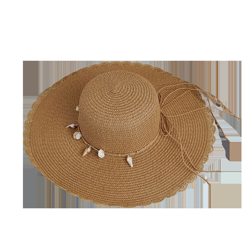 Beach Hat Wide Eaves Versatile Sunshade Seaside Shell Lace