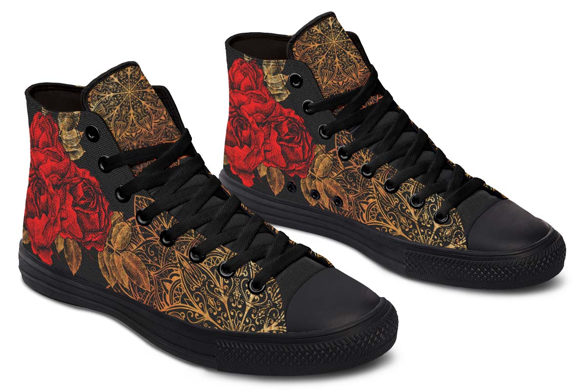 Men's And Women's Fashion Color Printing High-top Canvas Shoes