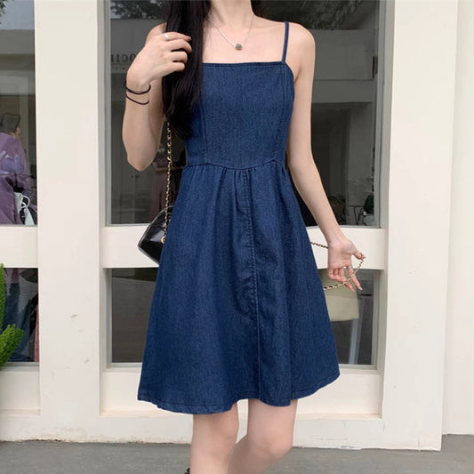 Youthful Chic And Stylish Denim Suspender Skirt For Women