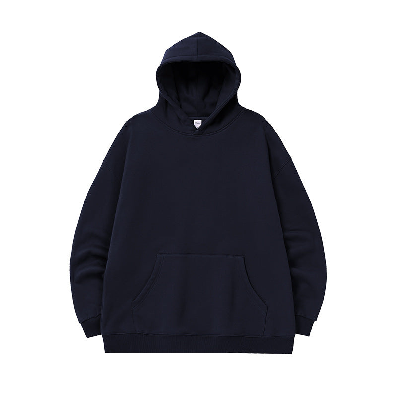 Single-layer Fleece-lined Hooded Sweater Loose Casual Top
