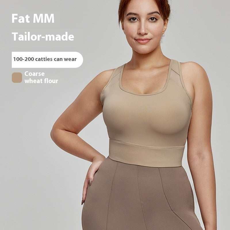Chubby Plus Size Women's Clothing Yoga Clothes Mesh Breathable Fat Sister Slimming Top