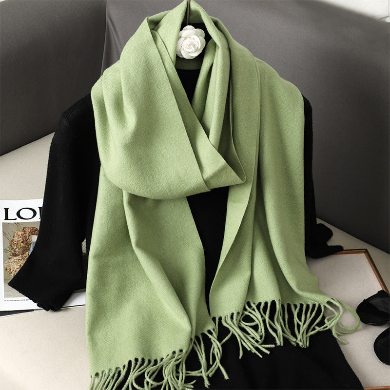 Solid Color Maillard Scarf Cashmere-like Women Warm Shawl