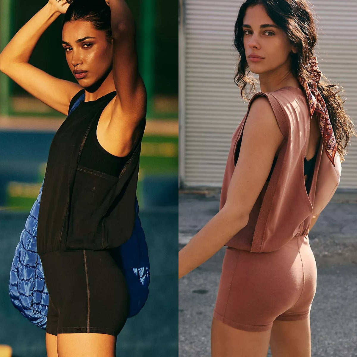 New Womens Hollow-out Backless Loose-fitting Sleeveless Set
