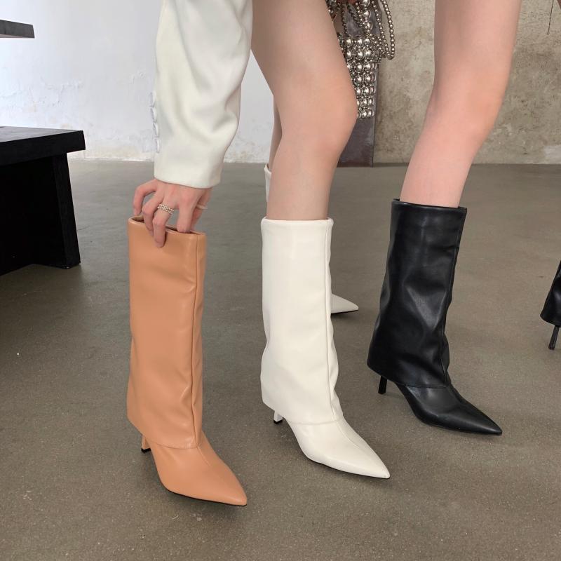 Women's Boots Straight Spring And Autumn New Pointed Toe