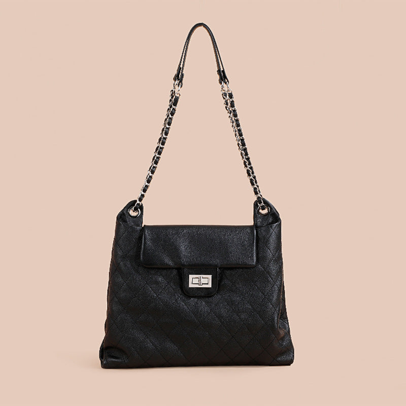 First Layer Cowhide Women's New Large Capacity Design Versatile High Sense Shoulder Bag