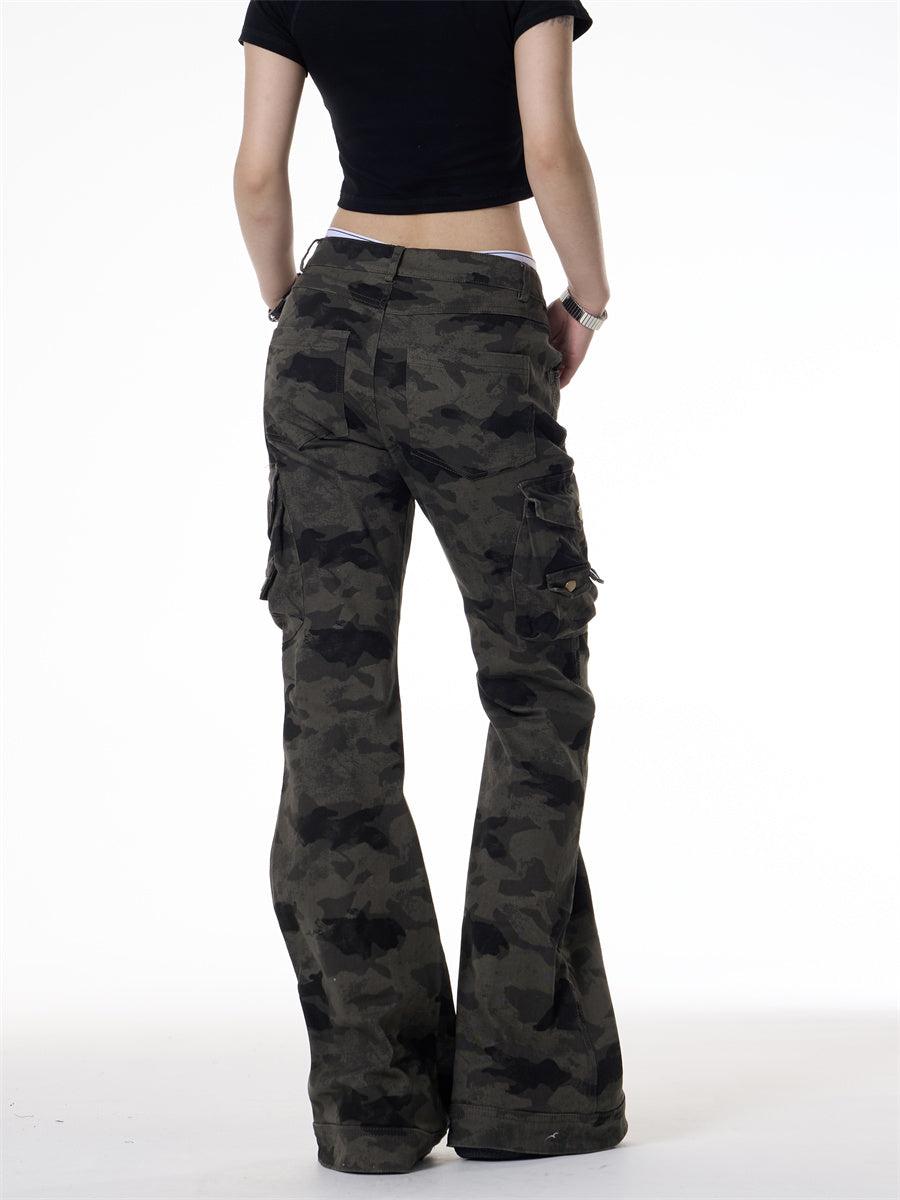 American Retro Camouflage Multi-pocket Cargo Pants