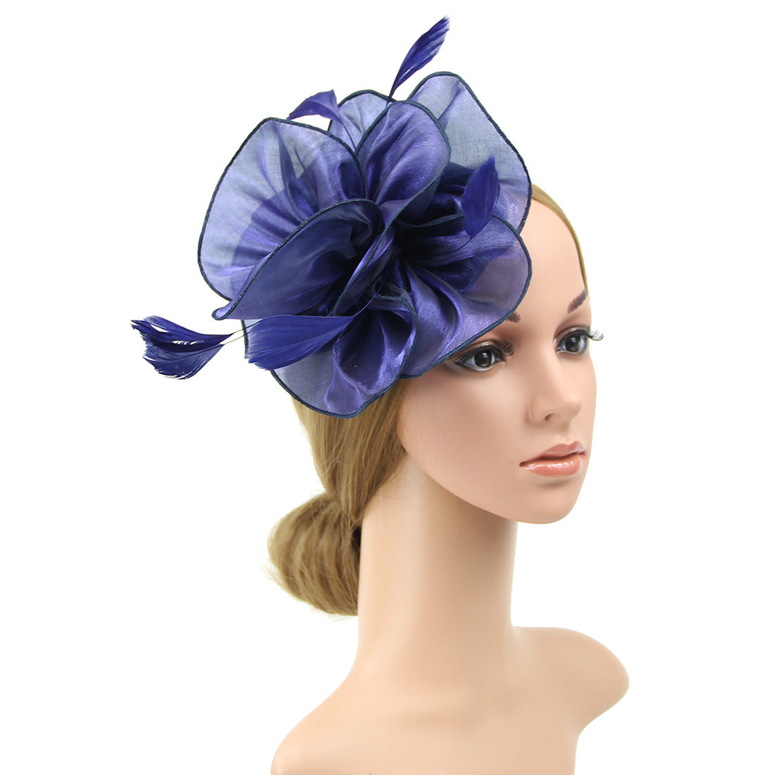 Organza Top Hat Headwear Performance Feather Hair Band