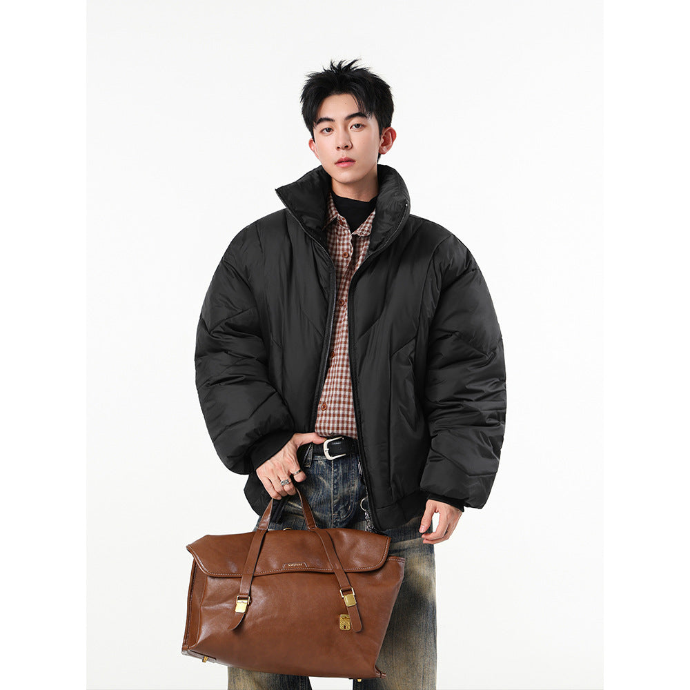 Mens High-neck Cotton Jacket Winter Short-style Streetwear