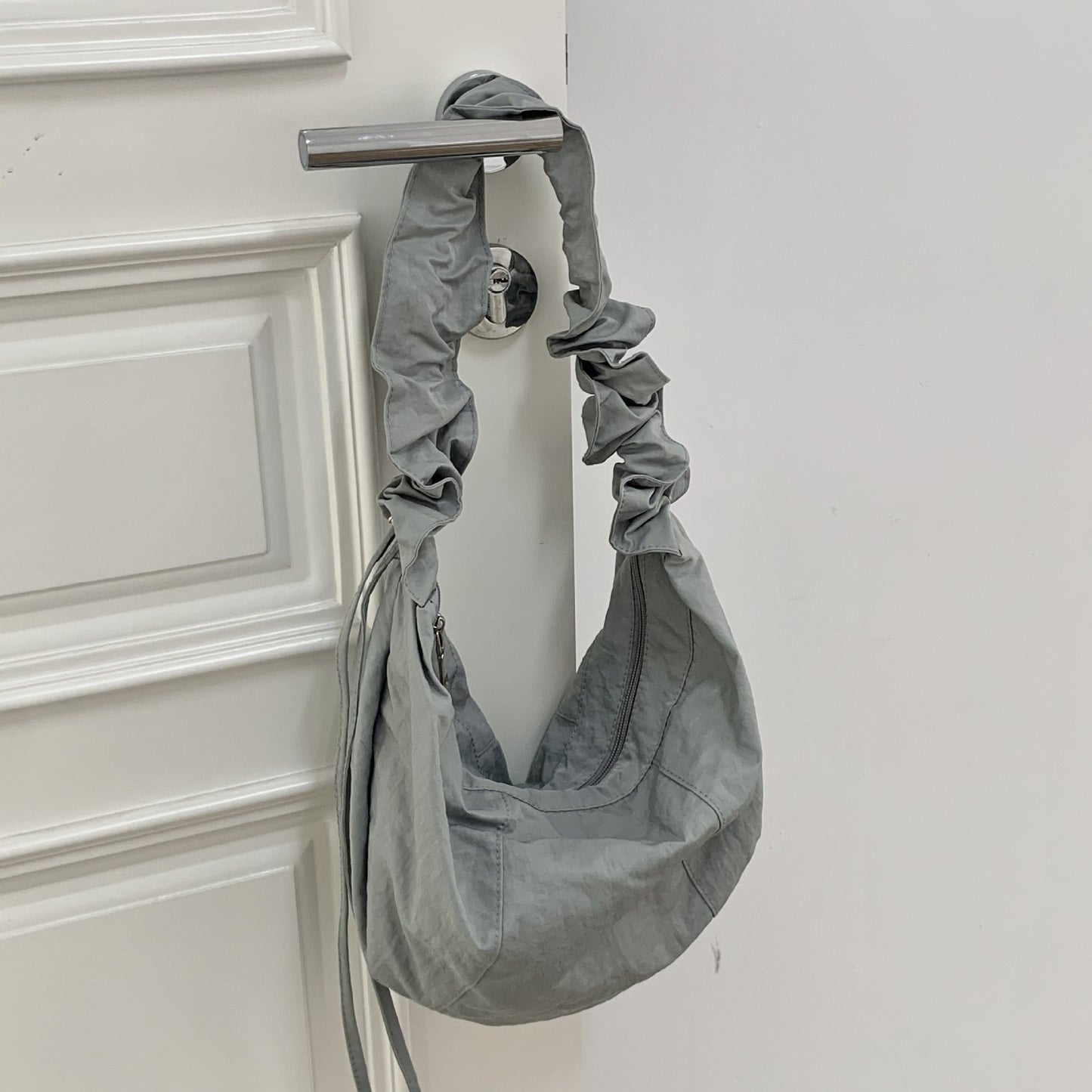 Women's Fashionable Simple Pleated Nylon Cloth Portable Shoulder Bag