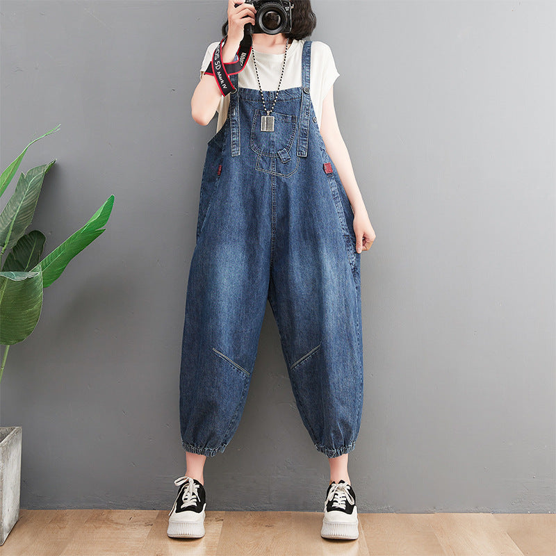 Nye Denim Overall til Store Størrelser til Kvinder – Løse og Slanke