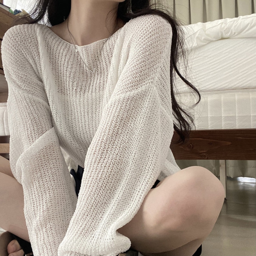 Thin Ice Silk Sweater Loose Outer Wear