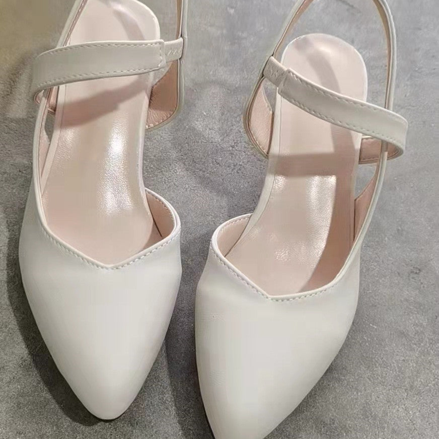 Women's Temperament Fashion Thick Heel Pointed Toe Set High Heels