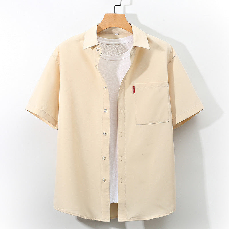 Men's Short Sleeve Shirt Youth Fashion Simple Plus Size