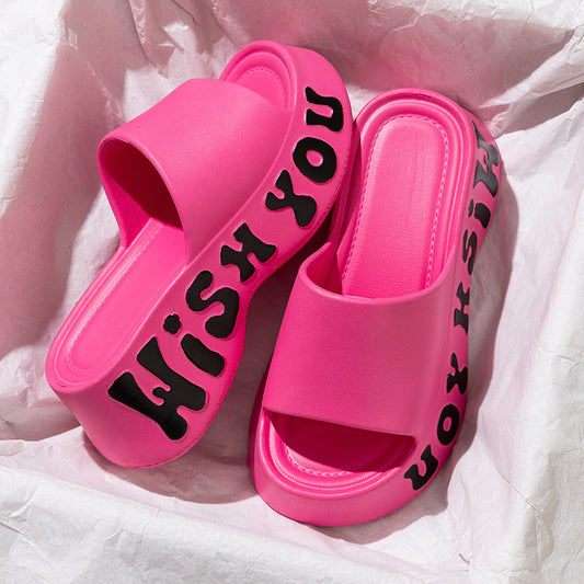 Non-slipHeight-increasing Thick-soled Slippers For Women