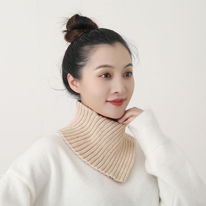 Knitting Bandana Versatile Pure Color Warm Keeping Neck Protector
