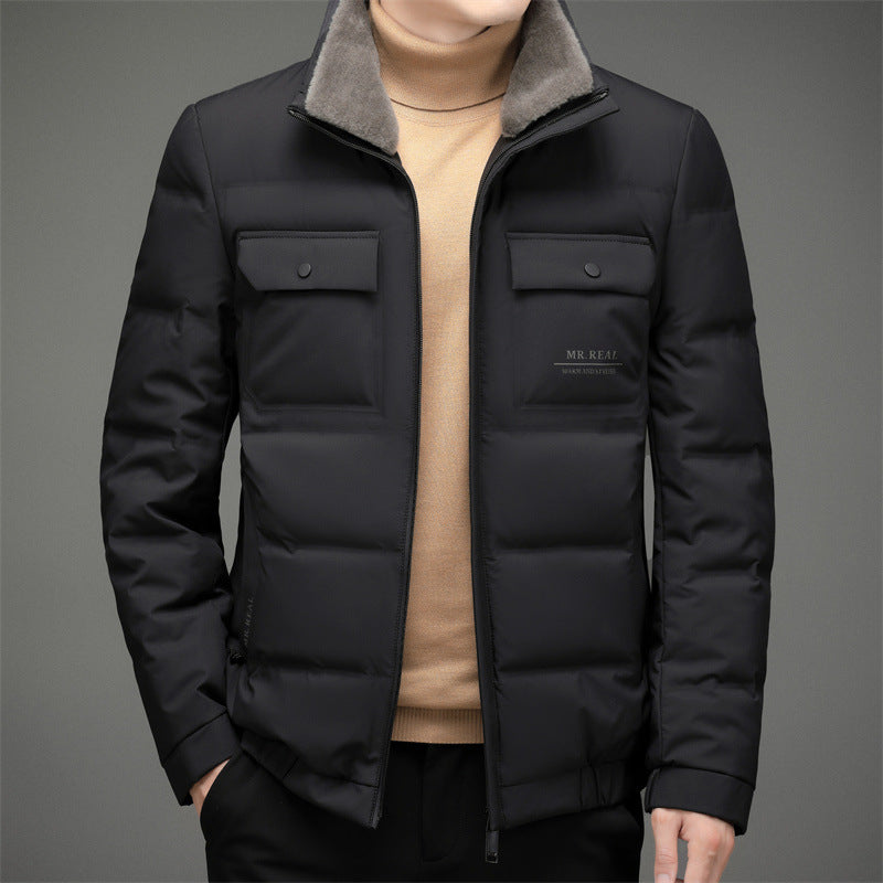 Thickened Multi Pocket Lapel Men's Coat