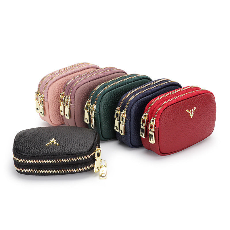 Women's Genuine Leather Coin Purse Petite Cute And Handheld Mini Size